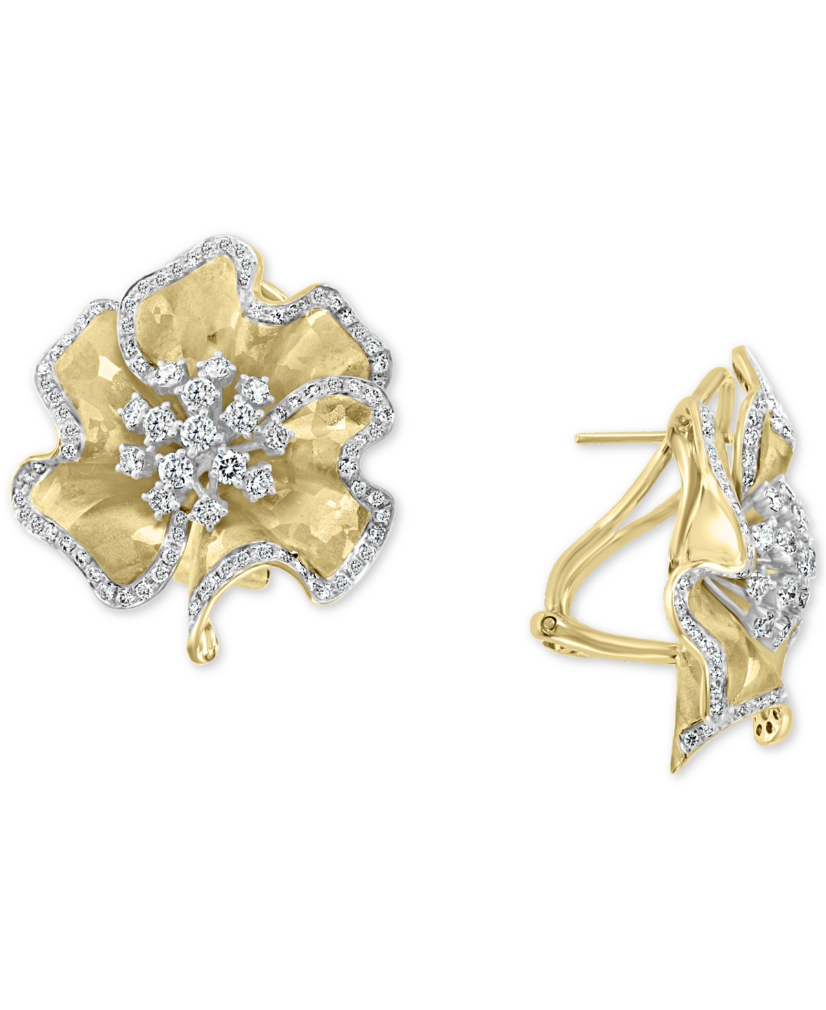 Effy Diamond Flower Stud Earrings (1-5/8 ct. t.w.) in 14k Gold - Yellow Gold
