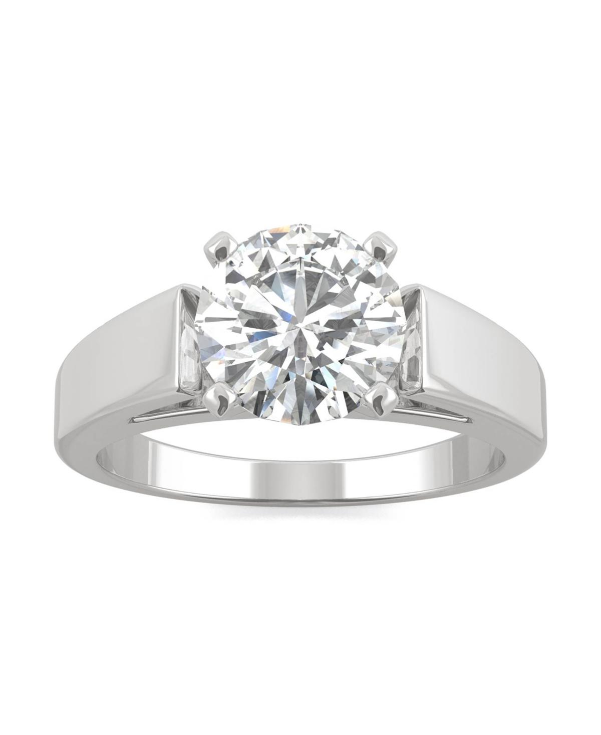 Moissanite Solitaire Ring 1-9/10 ct. t.w. Diamond Equivalent in 14k White Gold - White Gold