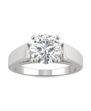 Shop Charles & Colvard Moissanite Solitaire Ring 1-9/10 Ct. T.w. Diamond Equivalent In 14k White Gold