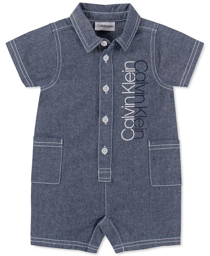 Calvin Klein Baby Boys Chambray Romper Macy's