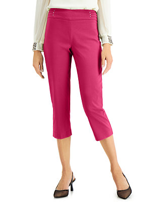 JM Collection Embellished Pull-On Capri Pants, Created for Macy's - Macy's