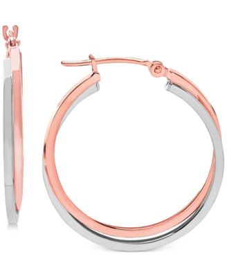 Macy's - Intertwined Hoop Earrings in 14k Gold, White Gold or Two-Tone