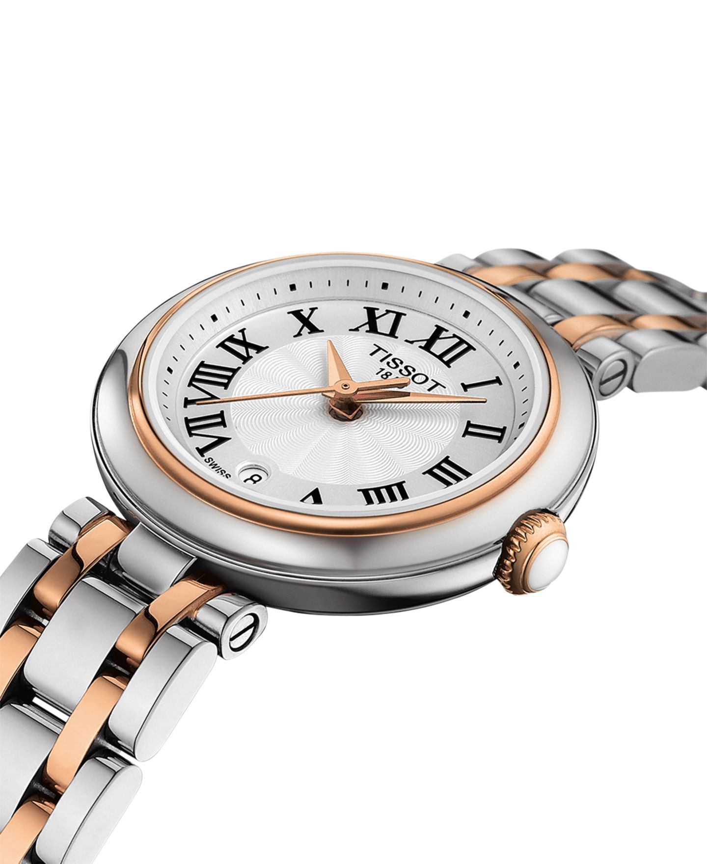 Женские часы Tissot Swiss Bellissima Two-Tone Stainless Steel Bracelet Watch 26mm — фото 2
