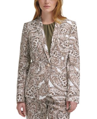 Calvin Klein - Petite Paisley-Print Blazer