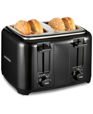 Proctor Silex Wide Slot 4-slice Toaster In Black
