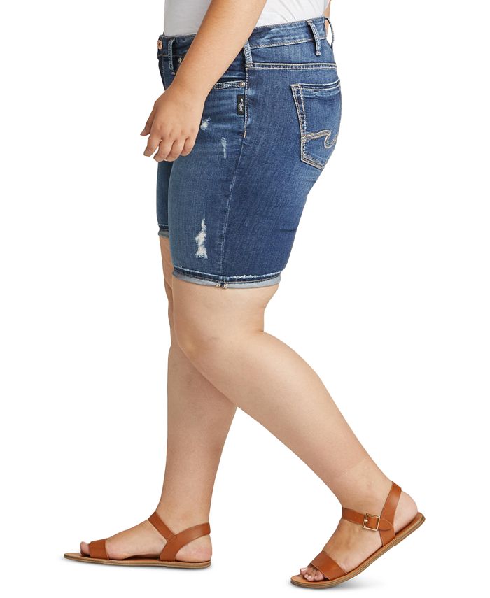 Silver Jeans Co. Plus Size Suki CurvyFit Jean Shorts Macy's