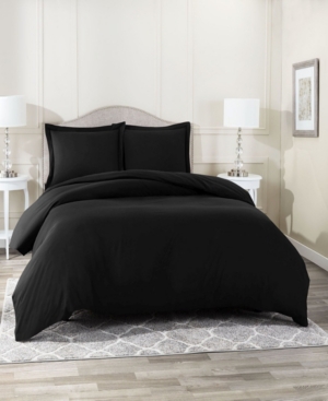 Nestl Bedding Neslt Super Soft Double Brushed Microfiber 3 Pc. Duvet Cover Set, Queen In Black