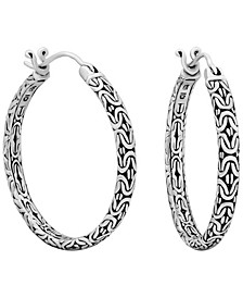 Bali Filigree Byzantine Hoop Earrings in Sterling Silver