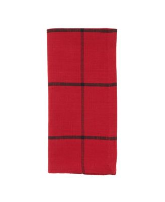Cotton Table Napkins with Simple Plaid Design, Set of 4, 20" x 20"