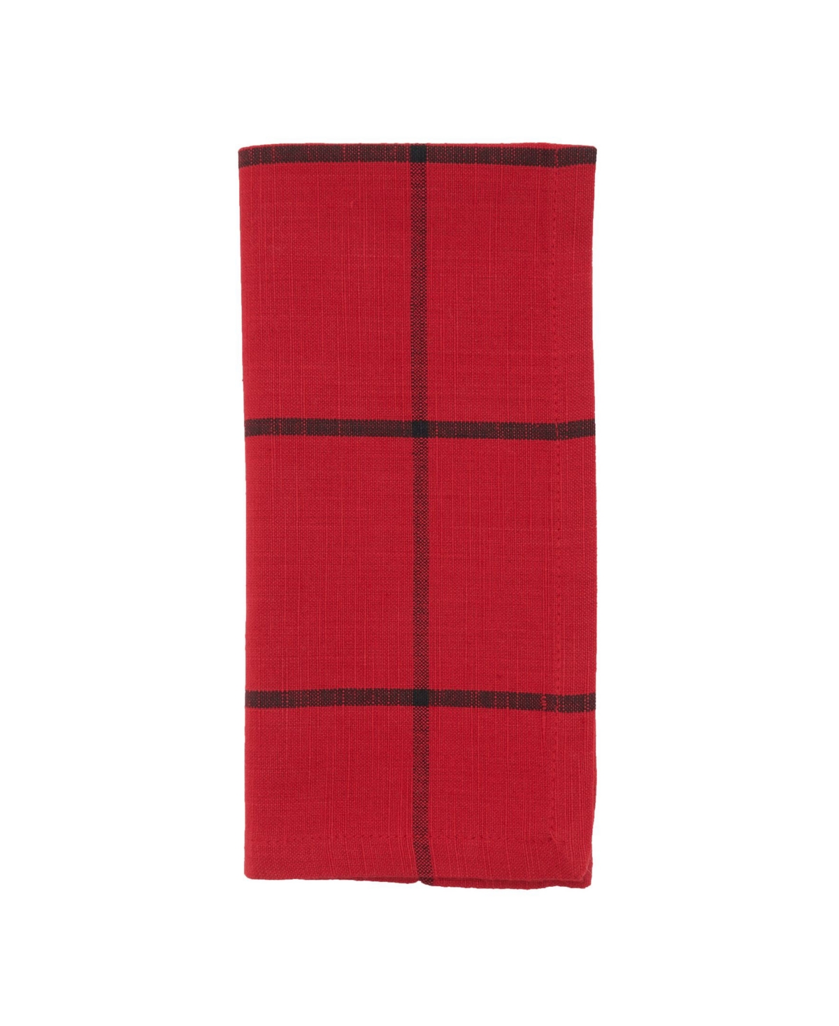Saro Lifestyle Cotton Table Napkins with Simple Plaid Design, Set of 4, x