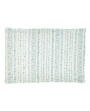 Saro Lifestyle Table Placemats With Woven Line Design Set Of 4, 20" X 14" In Open Blue