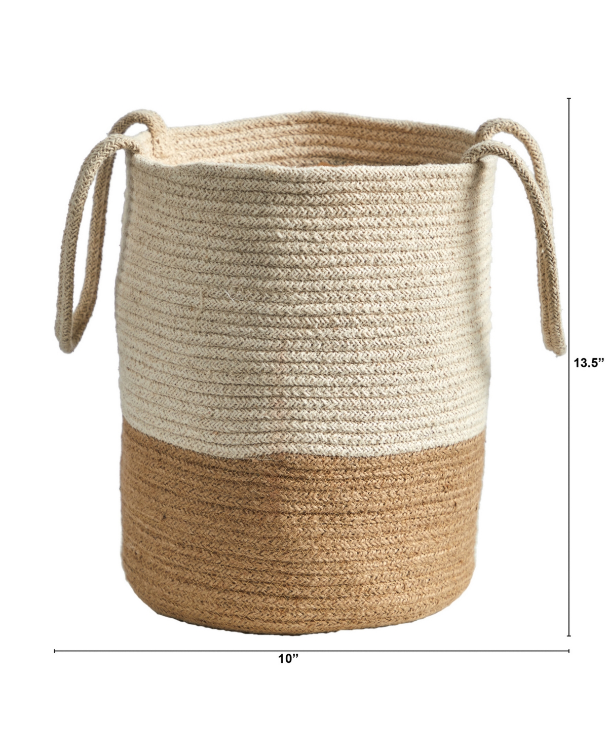 NEARLY NATURAL 12" HANDMADE NATURAL COTTON WOVEN BASKET PLANTER 