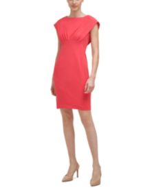 Petite Solid Capelet Empire-Waist Sheath Dress