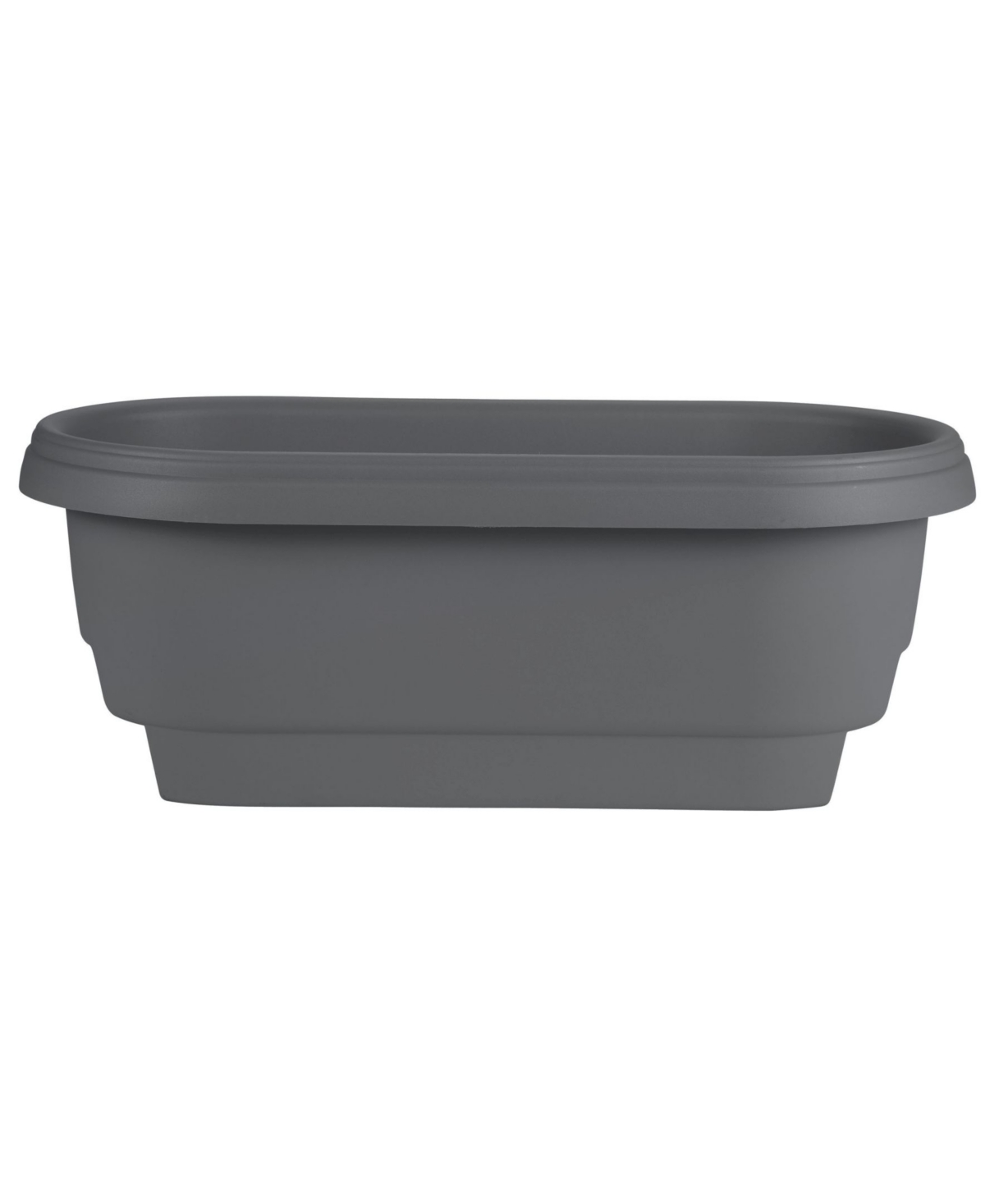 Classic Oval Deck Rail Planter, Charcoal -24 inches - Charcoal