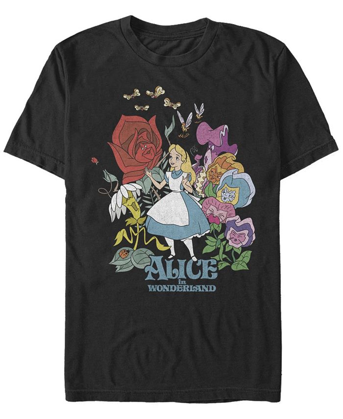Fifth Sun Men's Alice in Wonderland Flower Love Short Sleeve T-shirt ...