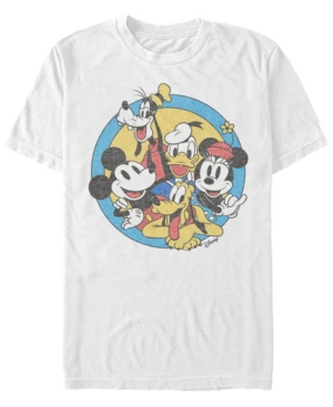 Fifth Sun Men's Mickey Classic Original Buddies Short Sleeve T-shirt In White