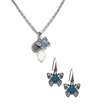 Patricia Nash Butterfly Jewelry Set In Silver Ox