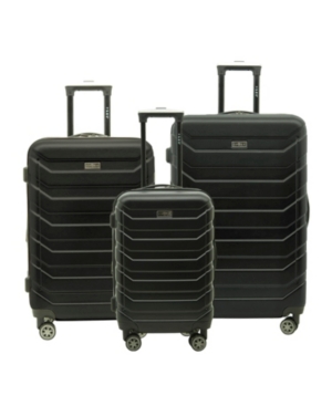 Travelers Club Madison 3-pc Expandable Spinner Luggage Set In Black