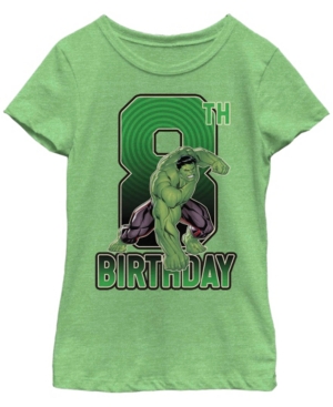 Big Girls Marvel Hulk 8th Birthday Short Sleeve T-shirt