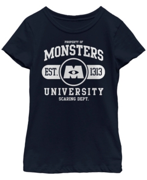 Big Girls Monsters Inc-Monsters University Uni Short Sleeve T-shirt