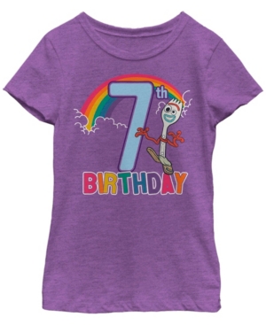 Big Girls Toy Story 4 Forky Is Seven Short Sleeve T-shirt