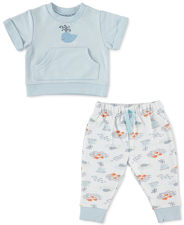 Chickpea Baby Boys 2-Pc. Top & Printed Jogger Pants Set - Macy's