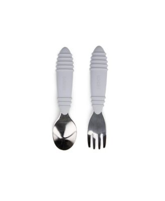 Bumkins - Toddler Spoon and Fork: Gray