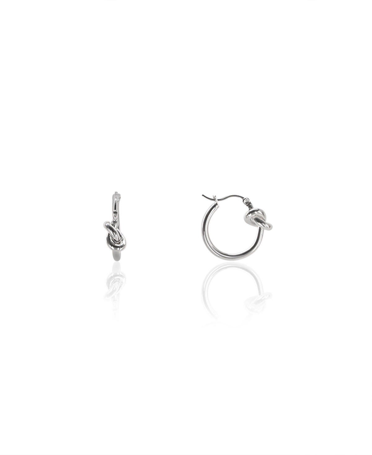 Knot Small Hoop Earrings - Silver Tone