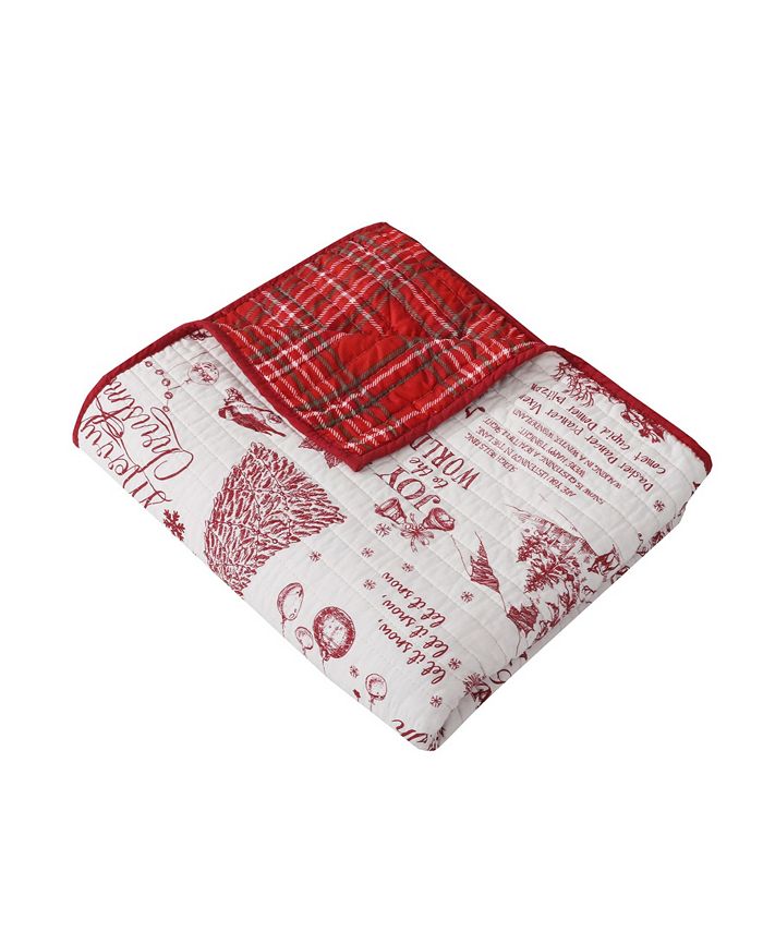 Levtex Yuletide Toile Reversible Quilted Throw, 50" x 60" Macy's