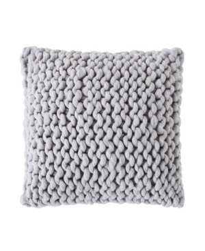 Levtex Macalister Plaid Cable Knitdecorative Pillow, 18" X 18" In Gray