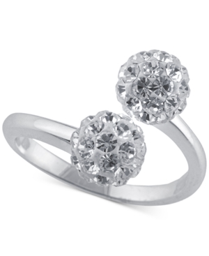 GIANI BERNINI CRYSTAL CLUSTER BYPASS STATEMENT RING IN STERLING SILVER, CREATED FOR MACY'S 