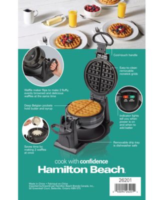 Nonstick Rotating Double Belgian Waffle Maker