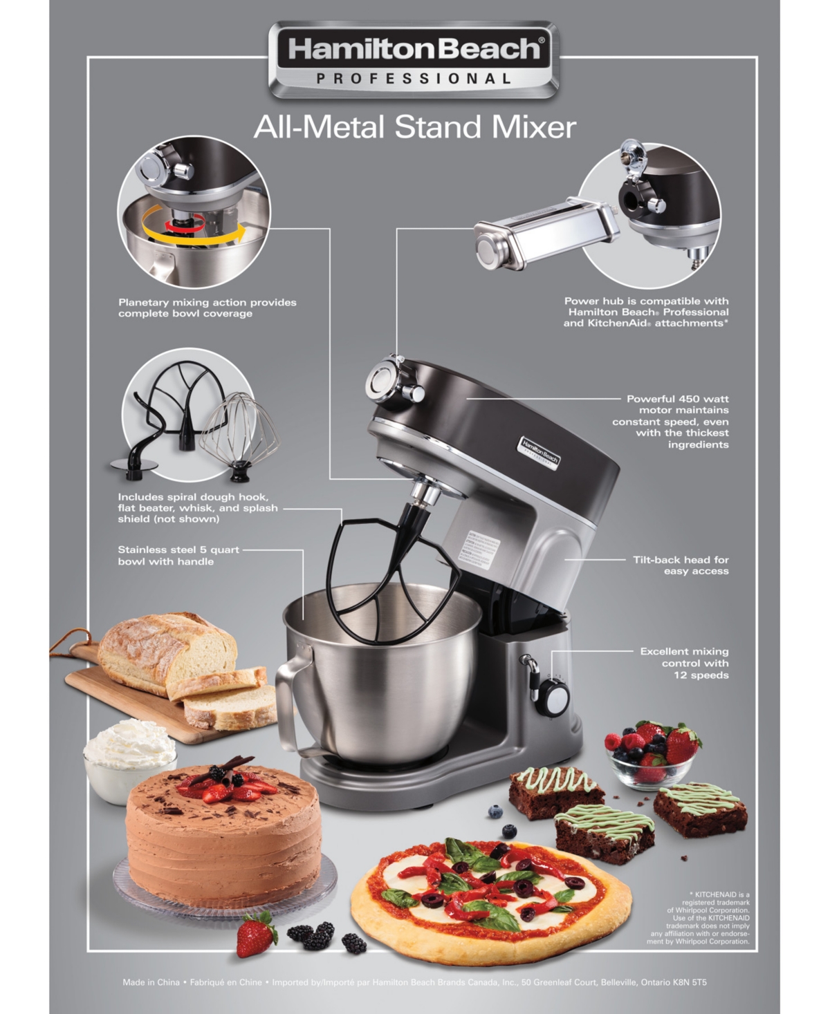 Hamilton Beach Professional All-Metal Stand Mixer