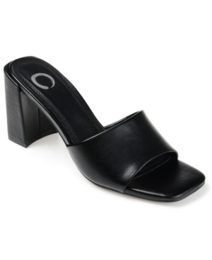 Shop Journee Collection Women's Alisia Block Heel Sandals In Black