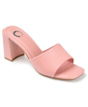 Shop Journee Collection Women's Alisia Block Heel Sandals In Pink