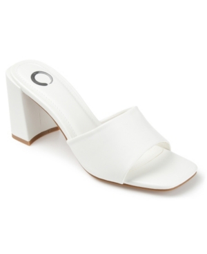 Shop Journee Collection Women's Alisia Block Heel Sandals In White