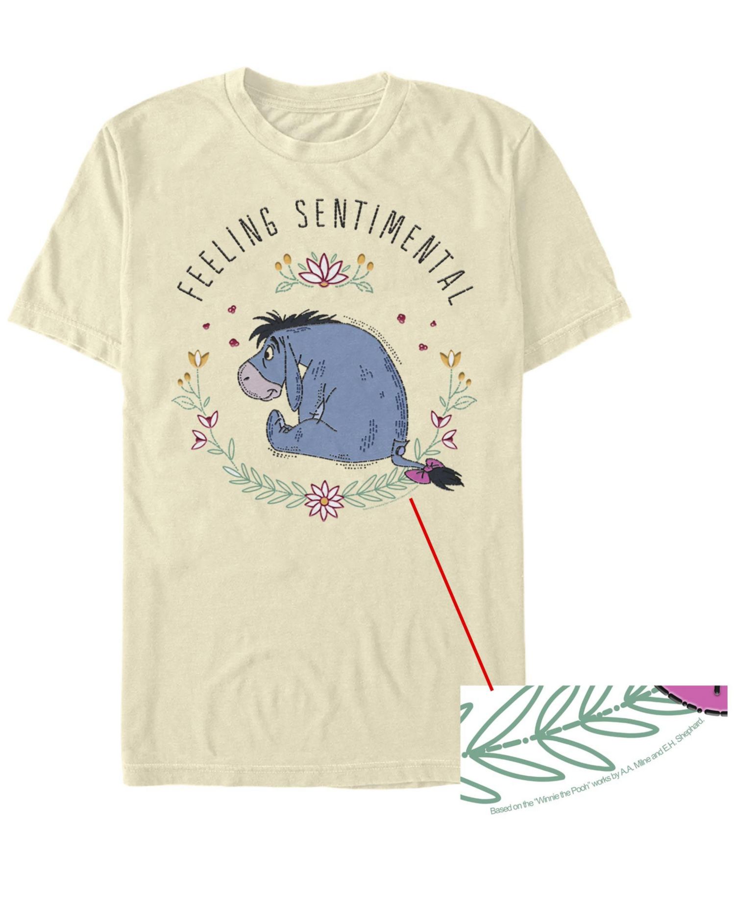 Men's Eeyore Flowers Short Sleeve Crew T-shirt