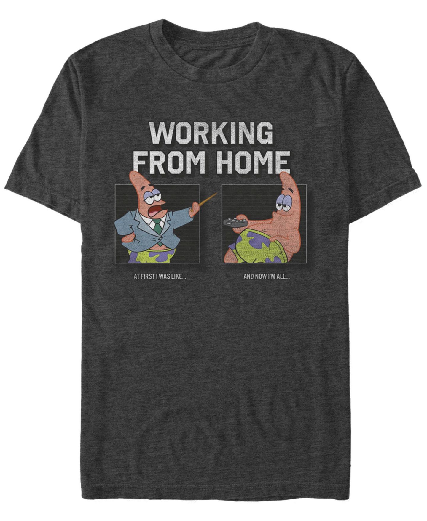 Мужская футболка Fifth Sun Work From Home 2-Box Short Sleeve Crew, цвет: Угольный меланжевый — фото 1