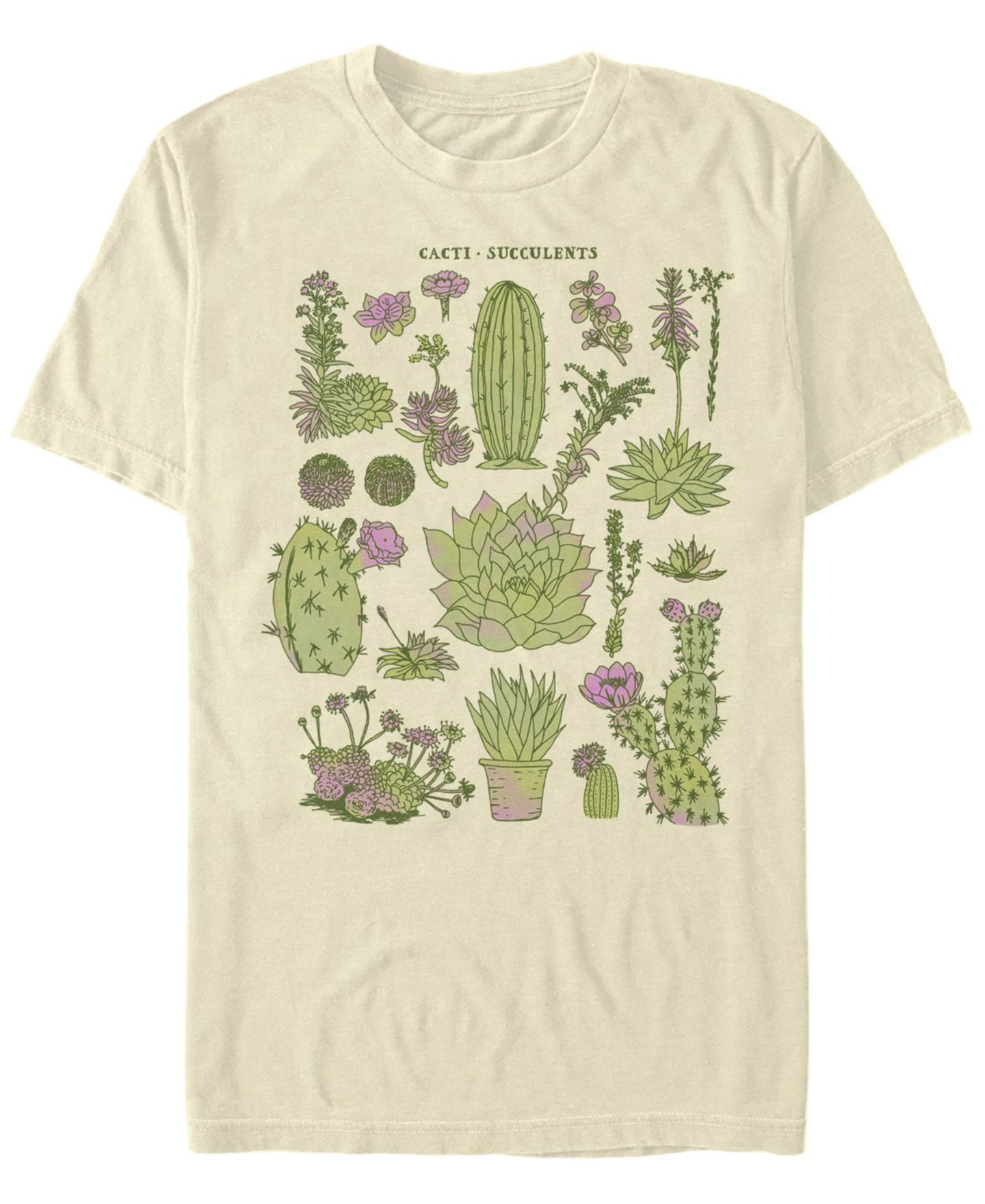 Мужская футболка Fifth Sun Cacti Chart Drawing Short Sleeve Crew, цвет: Натуральный — фото 1