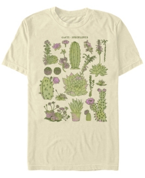 Fifth Sun Men's Cacti Chart Drawing Short Sleeve Crew T-shirt In Natural