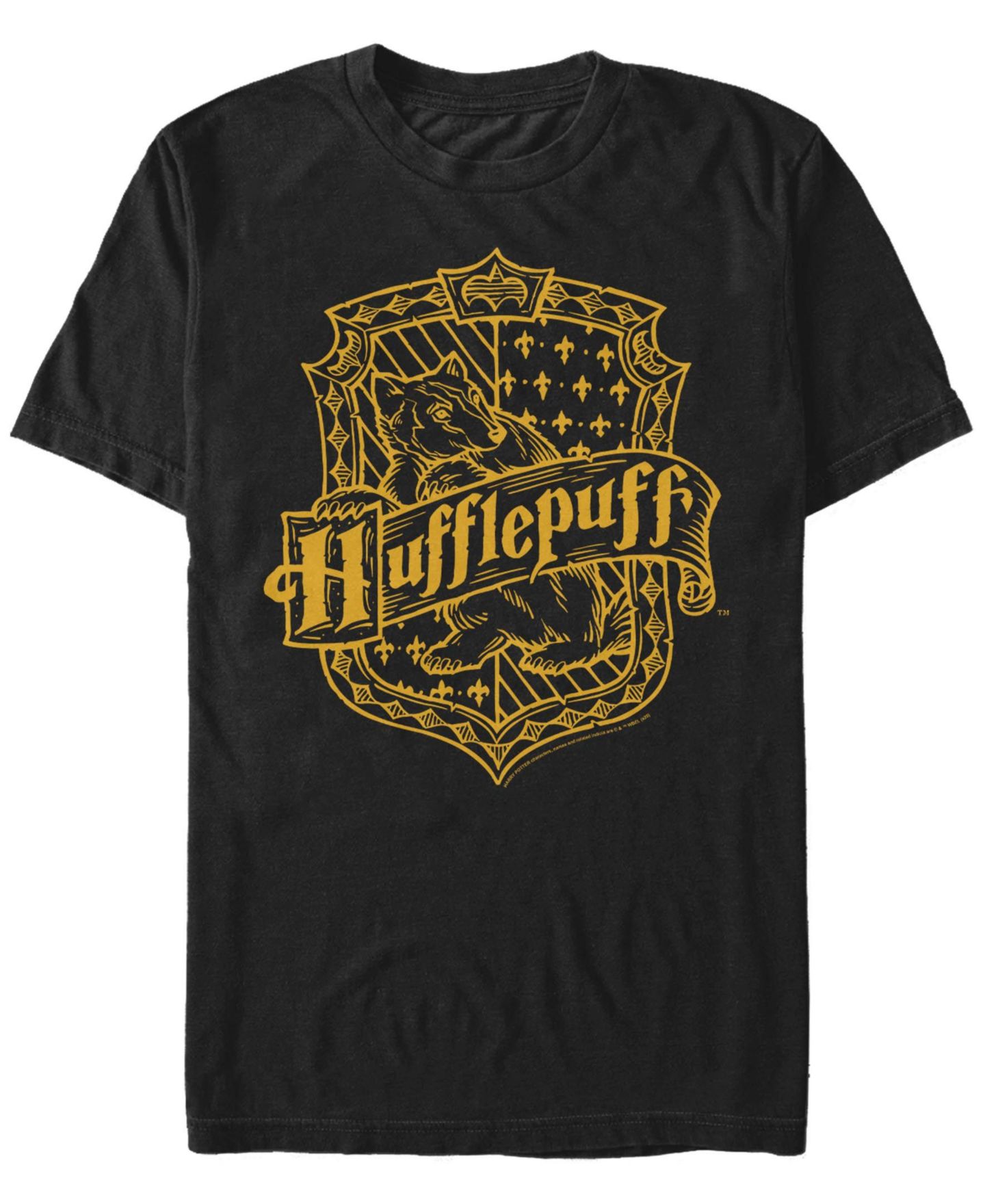 Мужская футболка Fifth Sun Hufflepuff Crest Short Sleeve Crew, цвет: Чёрный — фото 1