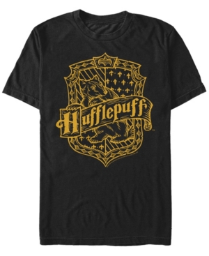Fifth Sun Men's Hufflepuff Crest Short Sleeve Crew T-shirt In Black