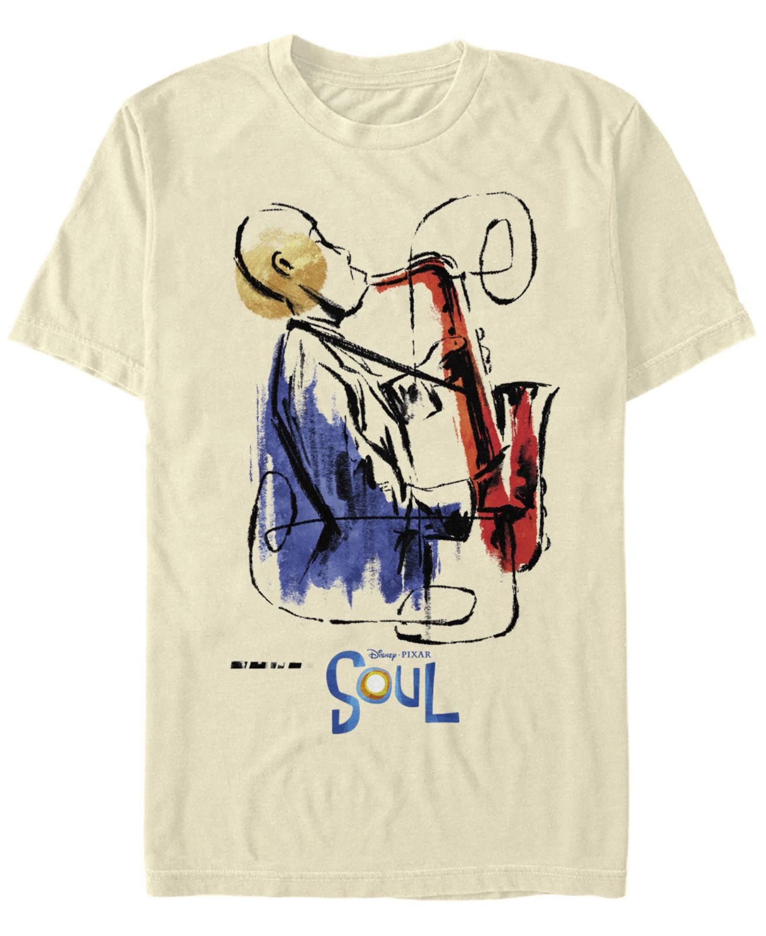 Men's Saxophone Painting Short-Sleeve Crew T-Shirt