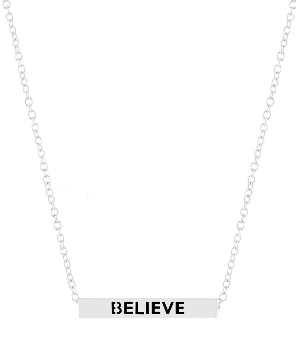 Inspirational Blessed, Hope, Believe and Faith 4 Sided Bar Necklace 16+2