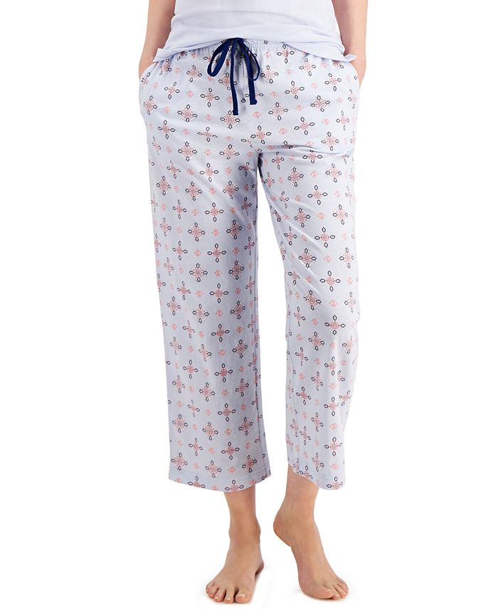 Charter Club Cotton Knit Cropped Pajama Pants, Created for Macy's - Macy's