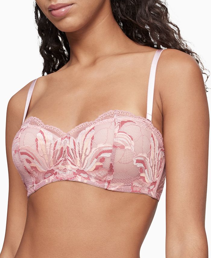 Pink Lace Lightly Lined Strapless Bra |167641301-Ivory-Cream