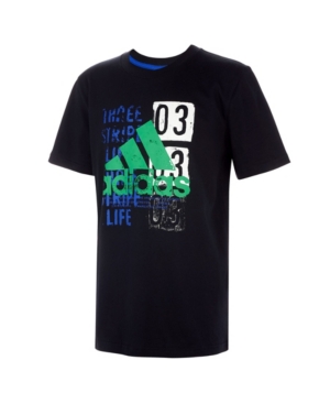 adidas Big Boys Short Sleeve 3-Stripes Badge of Sport Tee