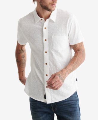 Lucky Brand Men's Linen Button Up Shirt 