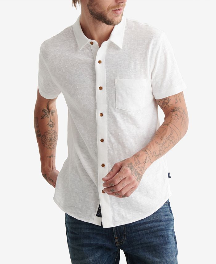 Lucky Brand Men's Linen Button Up Shirt - Macy's