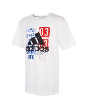adidas Big Boys Short Sleeve 3-Stripes Badge of Sport Tee